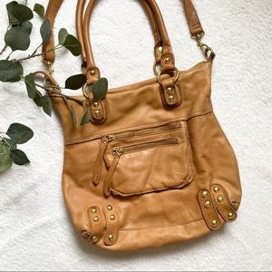 Linea Pelle | Dylan tote in cognac tan leather